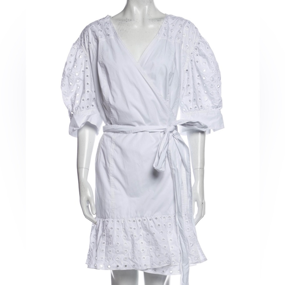 Tanya Taylor V-Neck Knee-Length Wrap Dress